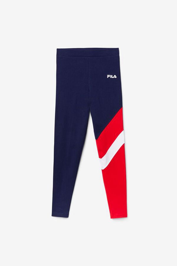 Fila Reina High Waisted Workout Women's Leggings - Navy/Red/White,NZ 32-29304